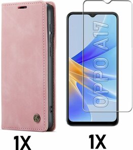 Oppo A17 Pale Pink &amp; Glas - Book Case