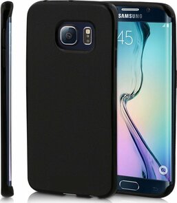 Samsung S6 Edge - Siliconen Back Cover - Zwart