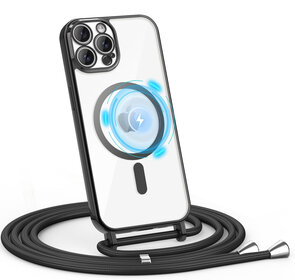 iPhone 16 Pro Max - MagSafe TPU met Koord - Zwart