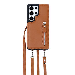 Samsung S25 Ultra - Bruin - Back Cover met Koord