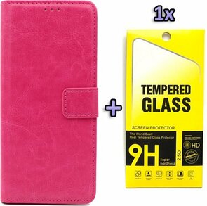 iPhone SE 2022-2020 - Book Case &amp; Glas - Roze