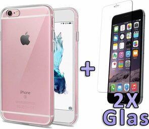 iPhone 6-6s - Back Cover &amp; 2X Glas - Transparant