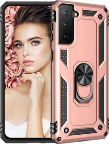 Samsung S21 FE Roségoud - Armor met Kickstand Ring
