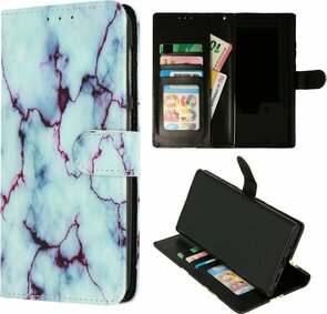 iPhone SE 2022 &amp; SE 2020 - Book Case - Marmer Steen