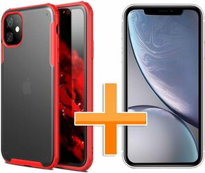 iPhone 11 - Multi Protective Armor + Tempered Glass - Rood