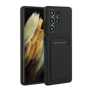 Samsung Galaxy S25 Ultra - Zwart - Siliconen Back Cover met Kaarthouder