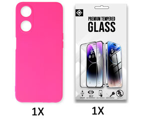 Oppo A58 4G - Back Cover &amp; Glas - Roze