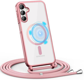 Samsung S25 Plus &amp; S24 Plus - Roze - MagSafe TPU met Koord