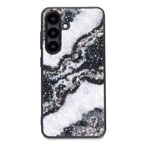 Samsung S23 FE - Diamant Marmer Glitter - Zwart