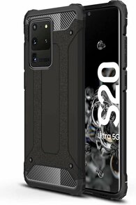 Samsung S20 Ultra - Armor Back Cover - Zwart
