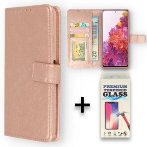 Oppo A78 5G - Book Case &amp; Glas - Rosegoud
