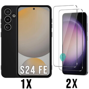 Samsung S24 FE - Back Cover &amp; 2x Glas - Zwart