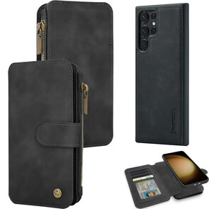 Samsung S24 Ultra Charcoal Gray - 2 in 1 Book Case met Rits