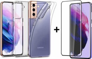 S21 Plus - Back Cover &amp; Full Glas - Transparant