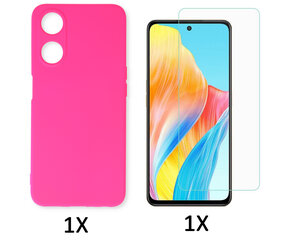 Oppo A18 &amp; A38 - Back Cover &amp; Glas - Roze