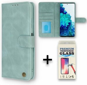Samsung S21 FE Aqua Blue &amp; Glas - Book Case
