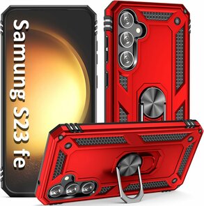 Samsung S23 FE Rood - Armor met Kickstand Ring