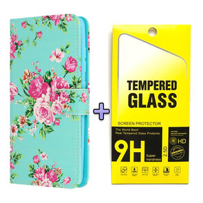 Samsung S25 - Book Case &amp; Glas - Bloemen