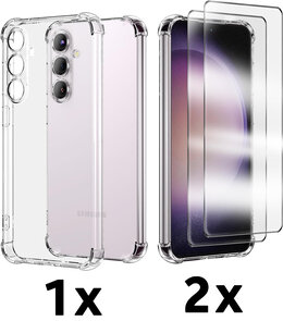 Samsung S25 - Cam Anti Shock &amp; 2x Glas - Transparant