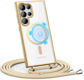 Samsung S25 Ultra - Goud - MagSafe TPU met Koord