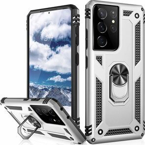 Samsung S22 Ultra Grijs - Armor met Kickstand Ring