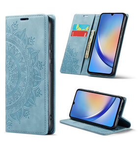 Samsung S24 Aqua Blue - Mandala Book Case