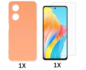 Oppo A18 &amp; A38 - Back Cover &amp; Glas - Zalm Roze