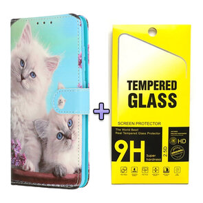 Samsung S25 - Book Case &amp; Glas - Katten