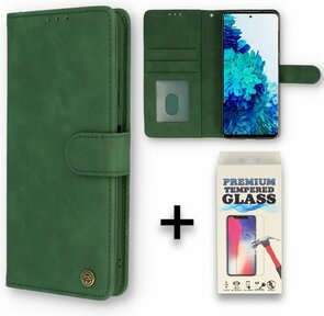 Samsung S21 FE Olive Green &amp; Glas - Book Case