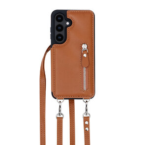 Samsung S25 Bruin - Back Cover met Koord