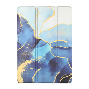 Samsung Tab A9 Plus - Marmer Blauw - Smart Cover