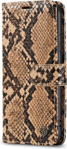 iPhone X &amp; XS Beige - Slangen Book Case
