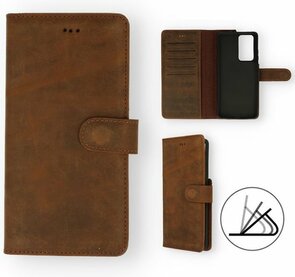 Samsung S21 Ultra Donker Bruin - Lederen Book Case