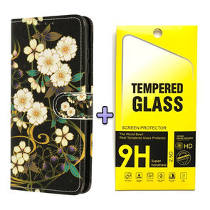 Samsung S25 - Book Case &amp; Glas - Wilde Bloemen