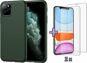 iPhone 11 Pro - Back Cover &amp; 2X Glas - Groen