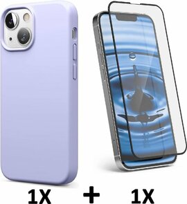iPhone 13 - Back Cover &amp; Full Glas - Paars