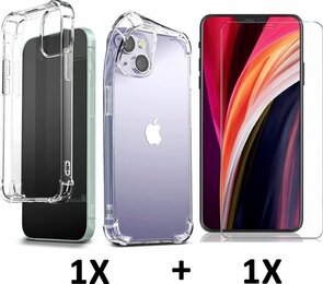 iPhone 13 - Extra Stevig Anti Shock &amp; Glas - Transparant
