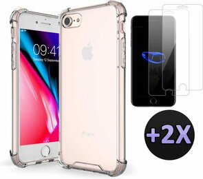 iPhone SE 2022-2020 - Anti Shock &amp; 2X Glas - Transparant