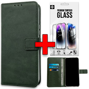 iPhone 16e - Book Case &amp; Glas - Groen