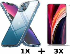 iPhone 13 - Back Cover &amp; 3x Glas - Transparant