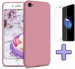 iPhone SE 2022-2020 - Back Cover &amp; Glas - Roze
