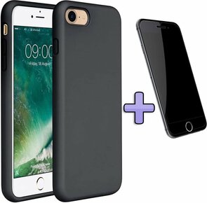 iPhone SE 2022-2020 - Back Cover &amp; Glas - Zwart