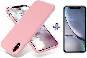 iPhone XR - Back Cover &amp; Glas - Roze