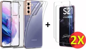 S21 - Back Cover &amp; 2x Glas - Transparant