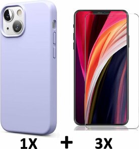 iPhone 13 - Back Cover &amp; 3x Glas - Paars