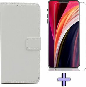 iPhone 12 Pro Max - Book Case &amp; Glas - Wit