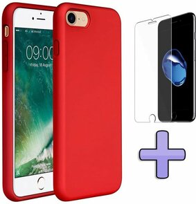 iPhone SE 2022-2020 - Back Cover &amp; Glas - Rood