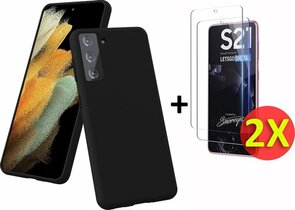 S21 - Back Cover &amp; 2X Glas - Zwart