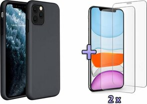 iPhone 11 Pro Max - Back Cover &amp; 2X Glas - Zwart