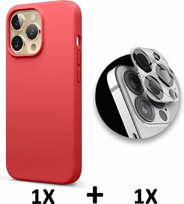 iPhone 13 Pro Max - Back Cover &amp; Camera Lens Glas - Rood